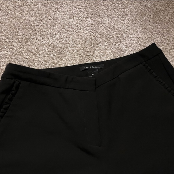 Zac & Rachel ruffle pockets black slacks size 10 - Picture 4 of 6